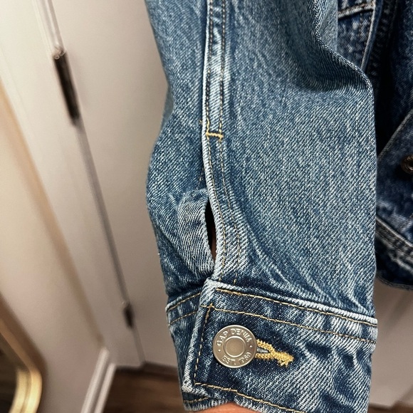 GAP NWT Long Oversized Cinched Waist Denim Jacket - Large - Picture 4 of 11